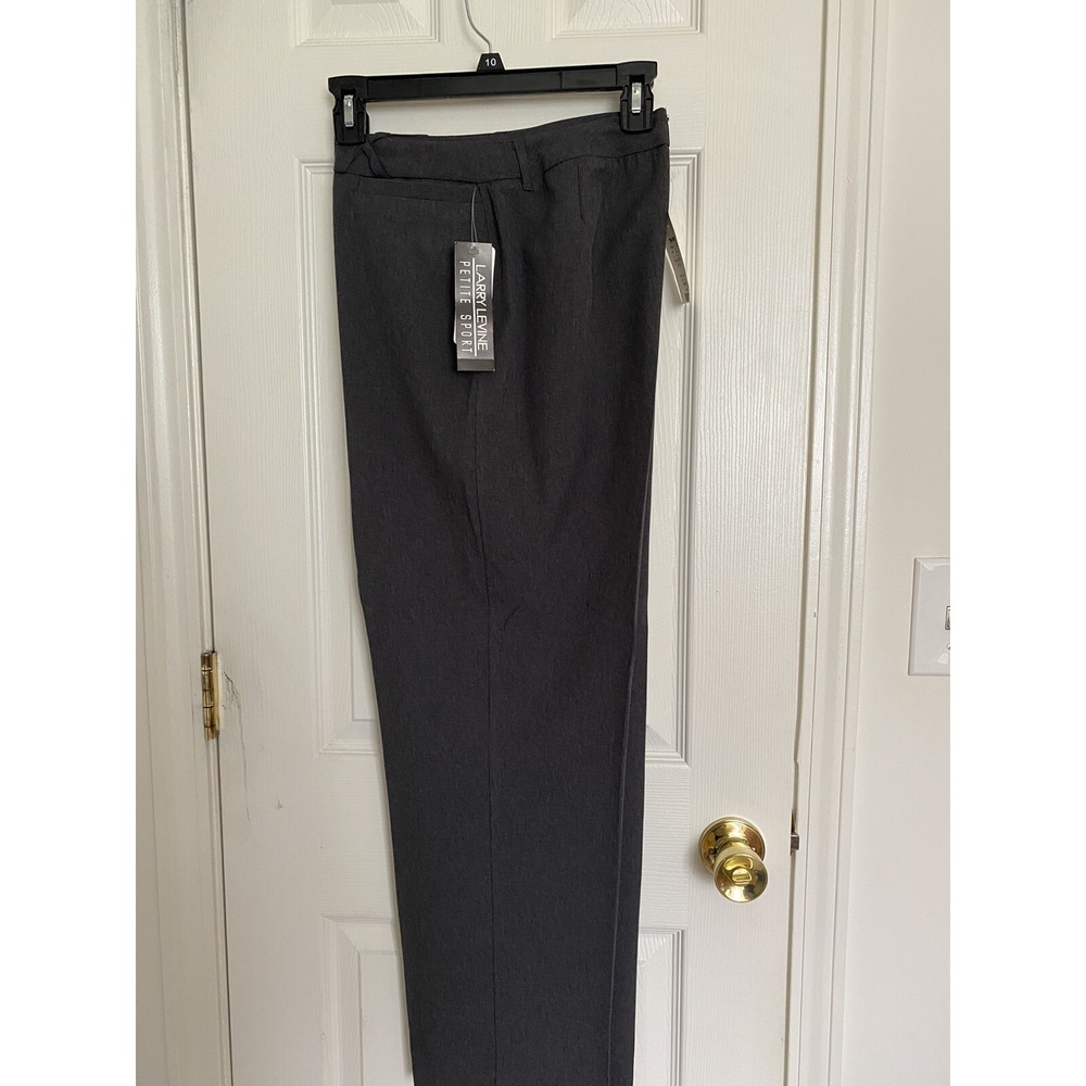 NWT Larry Levine Women's Petite Size 8 P Stretch Dress Pant Washable Color Gray